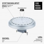 12W LED AR111/G53 12V AC/DC 30° Neutralweiß 12W LED AR111/G53 12V AC/DC 30° Neutralweiß