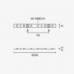 60SMD/m 4,8W/m 12V LED Streifen 3528 Blau 1m 60SMD/m 4,8W/m 12V LED Streifen 3528 Blau 1m