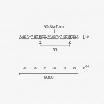 60SMD/m 7,2W/m 12V LED S-Streifen 2835 Blau 1m
