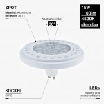 15W LED GU10/AR111 Spot 30° Neutralweiß Dimmbar 15W LED GU10/AR111 Spot 30° Neutralweiß Dimmbar