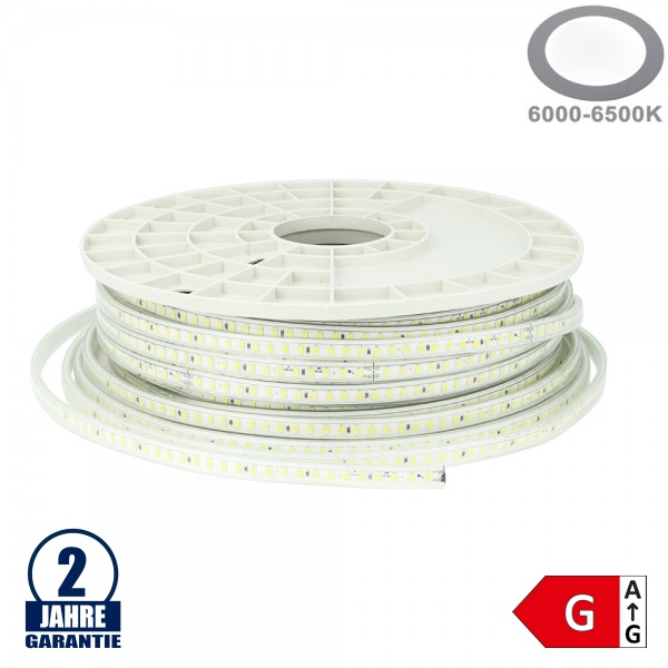 120SMD/m 10W 230V LED Streifen 5730 Wassergeschützt Kaltweiß IP44 1m 120SMD/m 10W 230V LED Streifen 5730 Wassergeschützt Kaltweiß IP44 1m