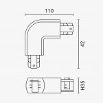 L-Verbinder für 3Ph. Stromschiene Professional Weiß