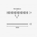 198SMD/m 20W/m 12V Professional LED Streifen 2835 Neutralweiß Spritzwassergeschützt 1m