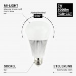 Mi-Light 9W E27 RGB+CCT LED Light Bulb Mi-Light 9W E27 RGB+CCT LED Light Bulb