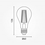 12W LED FILAMENT E27 A65 Birne Glas Neutralweiß