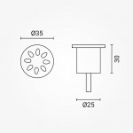 1,3W LED Unterwasser-Dekoeinbauleuchte 24V IP68 Kaltweiß 1,3W LED Unterwasser-Dekoeinbauleuchte 24V IP68 Kaltweiß