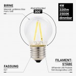 4W LED Vintage E27 G45 Birne Gold Glas Warmweiß Dimmbar