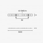 60SMD/m 4,8W/m 12V Professional LED Streifen 1808 Warmweiß 1m Spritzwassergeschützt 60SMD/m 4,8W/m 12V Professional LED Streifen 1808 Warmweiß 1m Spritzwassergeschützt