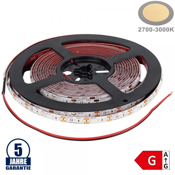 120SMD/m 9,6W/m 12V Professional LED Streifen 1808 Warmweiß 1m Spritzwassergeschützt 120SMD/m 9,6W/m 12V Professional LED Streifen 1808 Warmweiß 1m Spritzwassergeschützt