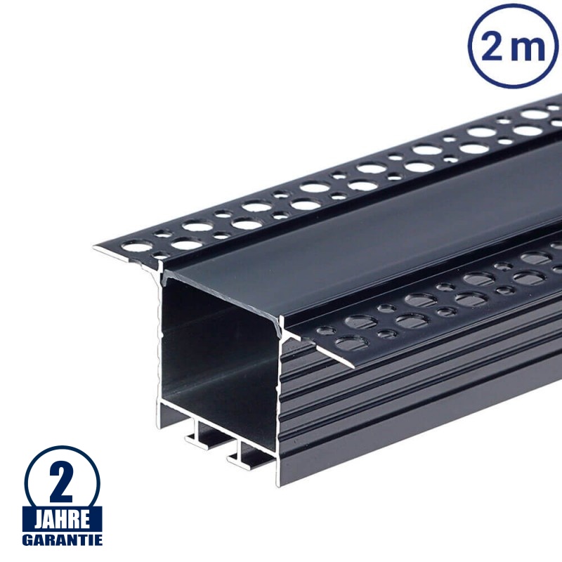 AFTERTECH Aluminiumprofile Für LED-Streifen – 10x 2 M (20 M), 17x8 Mm, Schwarz Matt Mit Abdeckung & Zubehör