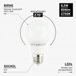 8,5W LED E27 A60 Birne Kunststoff Warmweiß