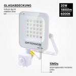 20W LED SMD Fluter weißes Gehäuse mit Bewegungsmelder Kaltweiß 20W LED SMD Fluter weißes Gehäuse mit Bewegungsmelder Kaltweiß