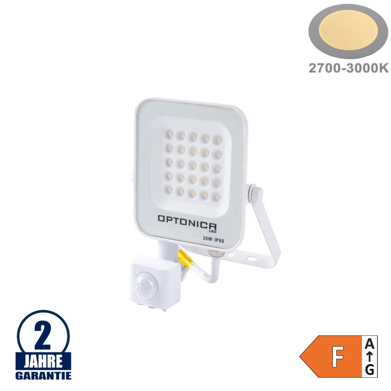 2x 20W LED Strahler Mit Bewegungsmelder – Warmweiß, IP65, Für Außenbereich