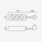 Steckdosenleiste 3-fach 3m Kabel 16A Steckdosenleiste 3-fach 3m Kabel 16A