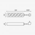 Steckdosenleiste 5-fach 3m Kabel 16A Steckdosenleiste 5-fach 3m Kabel 16A