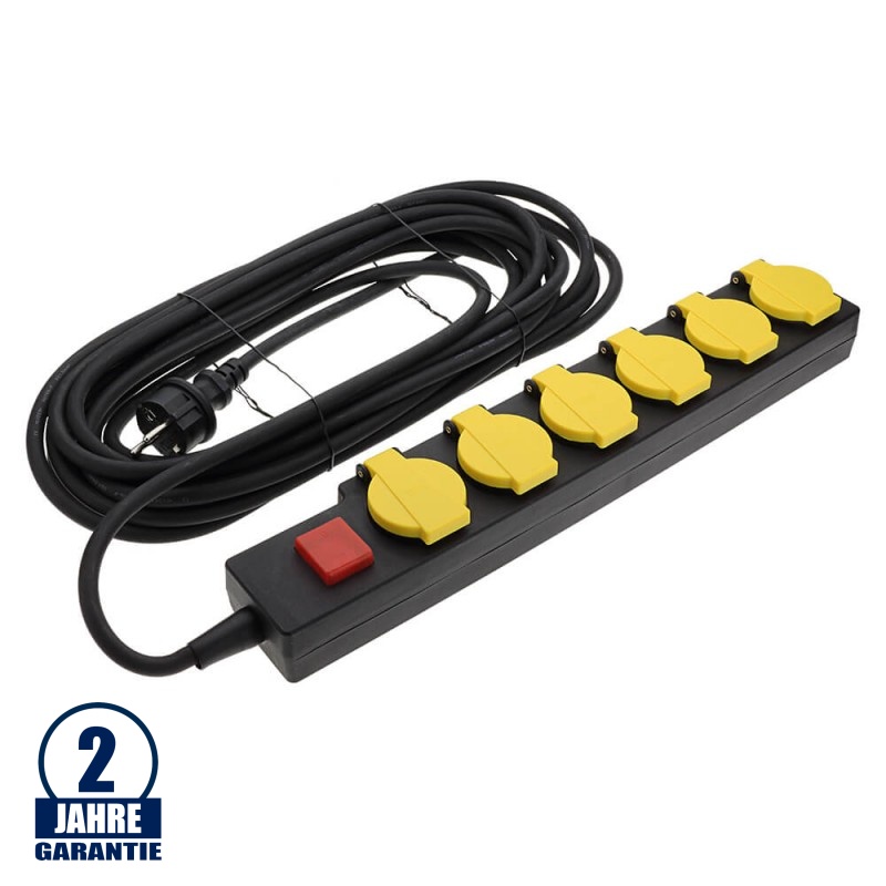1x Gummi Schuko Stecker Kupplung Set, (2-polig,230V,16A,IP44 1x Gummi Schuko Stecker Kupplung Set, (2-polig,230V,16A,IP44
