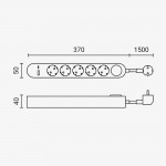 Steckdosenleiste PREMIUM 5-fach 1,5m Kabel 16A mit Schalter u. USB-Anschluss Steckdosenleiste PREMIUM 5-fach 1,5m Kabel 16A mit Schalter u. USB-Anschluss