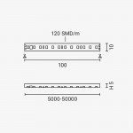 120SMD/m 9W 230V LED Streifen 2835 Wassergeschützt Kaltweiß 1m 120SMD/m 9W 230V LED Streifen 2835 Wassergeschützt Kaltweiß 1m
