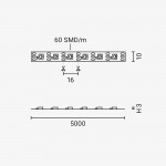 60SMD/m 12W/m 5V Digital CCT+A LED Streifen 1m