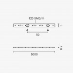 120SMD/m 9,6W/m 24V Professional LED Streifen 1808 Neutralweiß 1m Spritzwassergeschützt 120SMD/m 9,6W/m 24V Professional LED Streifen 1808 Neutralweiß 1m Spritzwassergeschützt