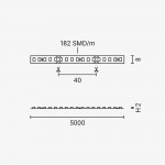 182LED/m 14W/m 24V LED Streifen 2835 HL Kaltweiß 1m