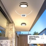20W LED Deckenleuchte mit Bewegungsmelder Schwarz für Außenbereich CCT IP65