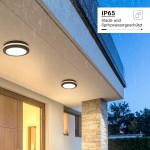 20W LED Deckenleuchte mit Bewegungsmelder Schwarz für Außenbereich CCT IP65