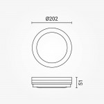 20W LED Deckenleuchte mit Bewegungsmelder Schwarz für Außenbereich CCT IP65