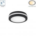 20W LED Deckenleuchte mit Bewegungsmelder Schwarz für Außenbereich CCT IP65