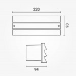 Wandleuchte mit E27 Fassung Grau IP54 Wandleuchte mit E27 Fassung Grau IP54