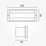 Wandleuchte mit E27 Fassung Grau V3 IP54 Wandleuchte mit E27 Fassung Grau V3 IP54