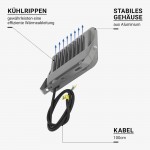 50W LED Fluter Professional mit 1m Anschlusskabel Kaltweiß