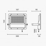 50W LED Fluter Professional mit 1m Anschlusskabel Kaltweiß