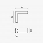 Eckstück horizontal Magnetic Line M05 Eckstück horizontal Magnetic Line M05
