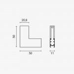 Eckstück Innenseite vertikal Magnetic Line M05 Eckstück Innenseite vertikal Magnetic Line M05