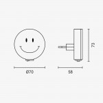 Nachtlichtstecker 0,5W Smiley mit Schalter Nachtlichtstecker 0,5W Smiley mit Schalter
