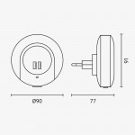 Nachtlichtstecker 0,5W mit USB Anschluss Nachtlichtstecker 0,5W mit USB Anschluss