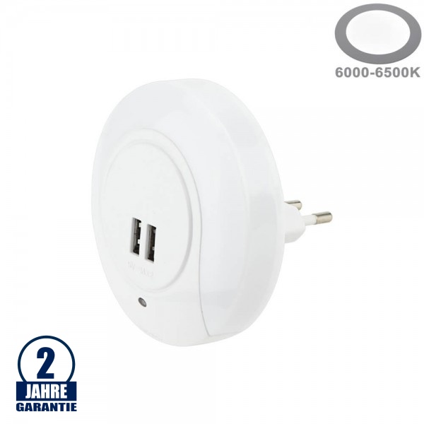 Nachtlichtstecker 0,5W mit USB Anschluss Nachtlichtstecker 0,5W mit USB Anschluss