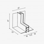 Einbau-Eckstück Außenseite vertikal Magnetic Line M05 Einbau-Eckstück Außenseite vertikal Magnetic Line M05