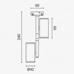 14W LED Punktstrahler Design 2-flammig Magnetic Line M05 Neutralweiß