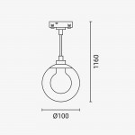 5W LED Kugelleuchte abgehängt Magnetic Line M05 Warmweiß