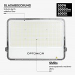 500W LED Fluter Professional Grau 100cm Anschlusskabel Kaltweiß 500W LED Fluter Professional Grau 100cm Anschlusskabel Kaltweiß