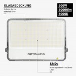 500W LED Fluter Professional Grau 100cm Anschlusskabel Neutralweiß 500W LED Fluter Professional Grau 100cm Anschlusskabel Neutralweiß