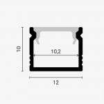 LED Profil 12x10mm Alu Schwarz 2m