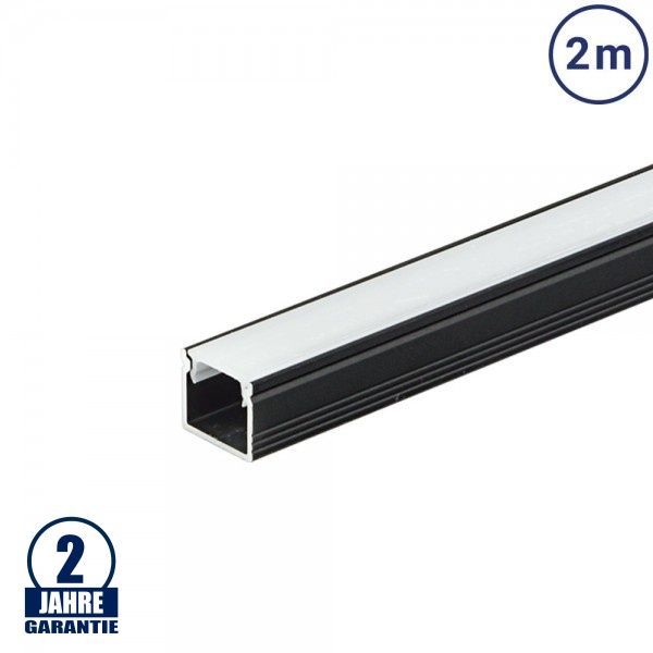 LED Profil 12x10mm Alu Schwarz 2m